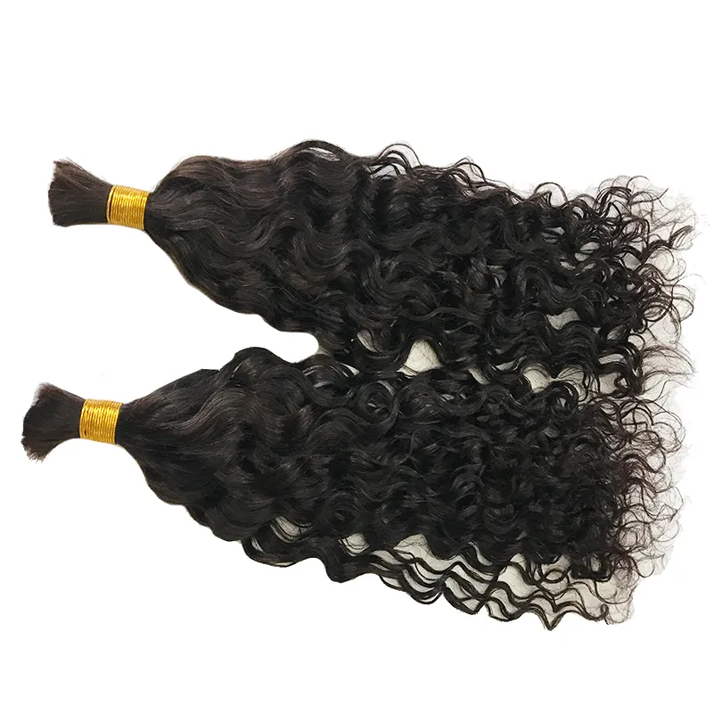 Bulks de cabelo humano peruano para trança sem pacotes de trama cor de cor natural Bulk 3pcs / lote