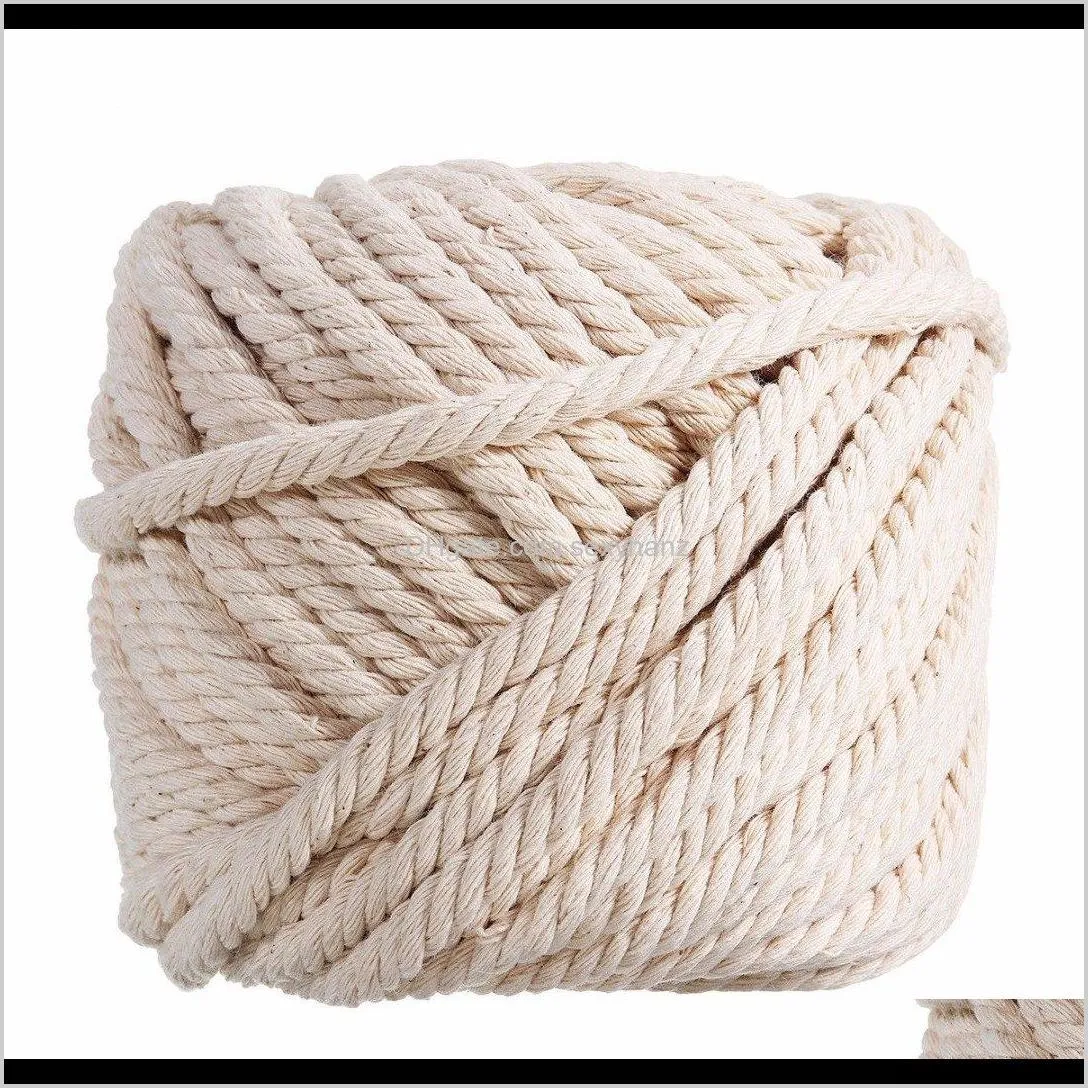 new natural cotton cord 6mm x 30m macrame rope beige twisted cord artisan hand craft for handmade diy making jewelry kqdz#