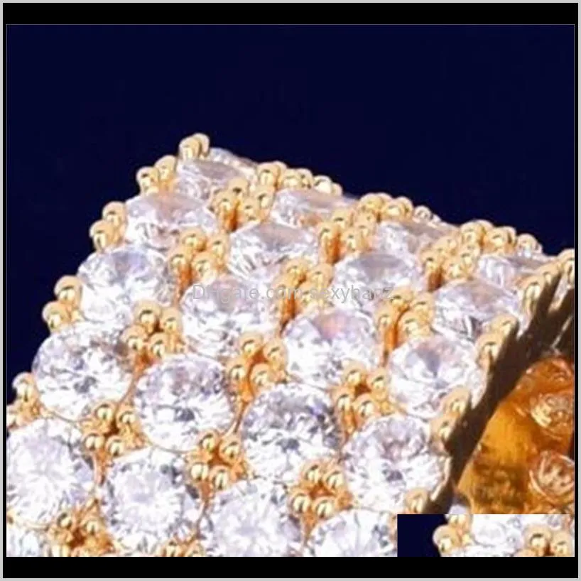 13mm size 6-12 4 rows tennis ring copper gold silver cubic zircon iced out rings hip hop jewelry 99 u2