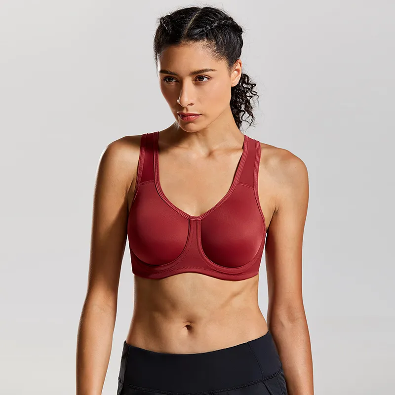 SYROKAN Womens Max Control Racerback Posture Sports Bra Solid High Impact,  Plus Size Underwire From Jiangzeming, $15.68