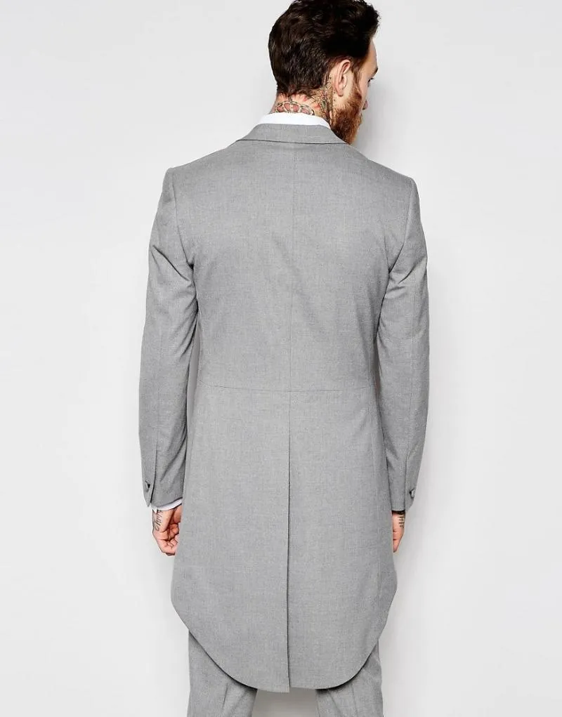 代引き人気 最新のコートパンツデザインライトグレーテールコート 男性のウェディングスーツスリムフィットスキニー3ピースtuxedo新郎カスタムウエディングブレザーマスキュリノメンズブレ 保存状態良好 Agroconserg Achic Com Pe