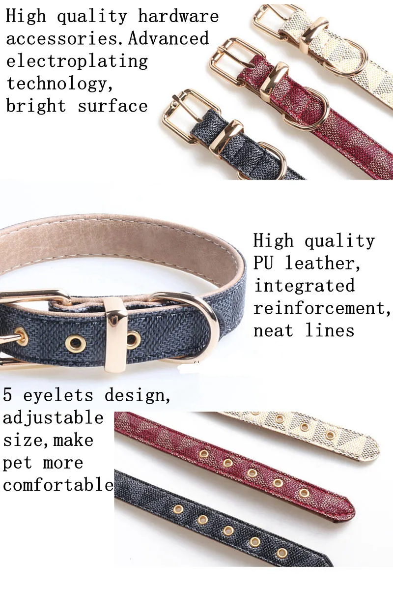 Adjustable PU Leather Dog Collar – Soft, With Buckle – Sizes For Small, Medium, Large Dogs
