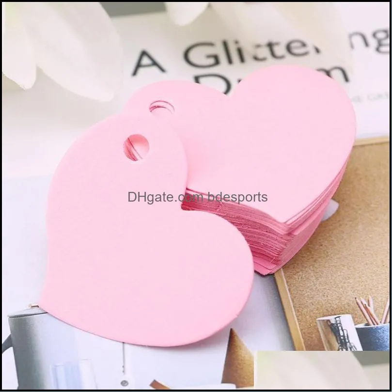 Party Decoration 50Pcs Heart Shape Blank Kraft Paper Card Gift Tag Label DIY Wedding Crafts