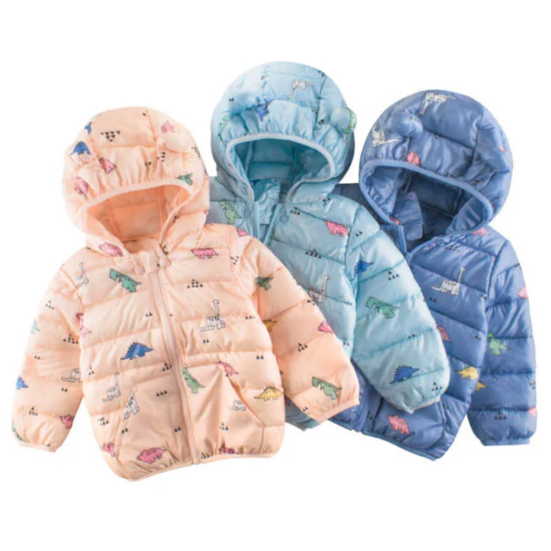 2021 New Autumn Winter Baby Girls Clothes Children Jacket Ultra Light Down Kids Outerwear Snowsuit Boys Coat Children's Clothing H0917