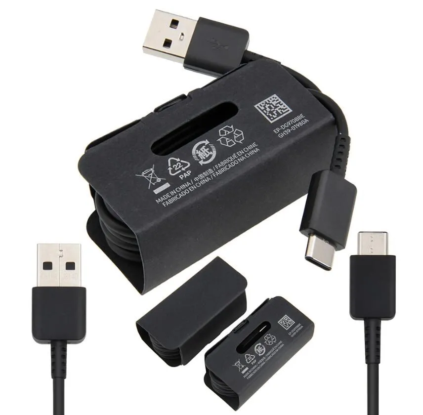 Tipo original tipo C cabo USB Cabos de chargring rápido para Samsung S10 S9 S8 Cabos de carregamento