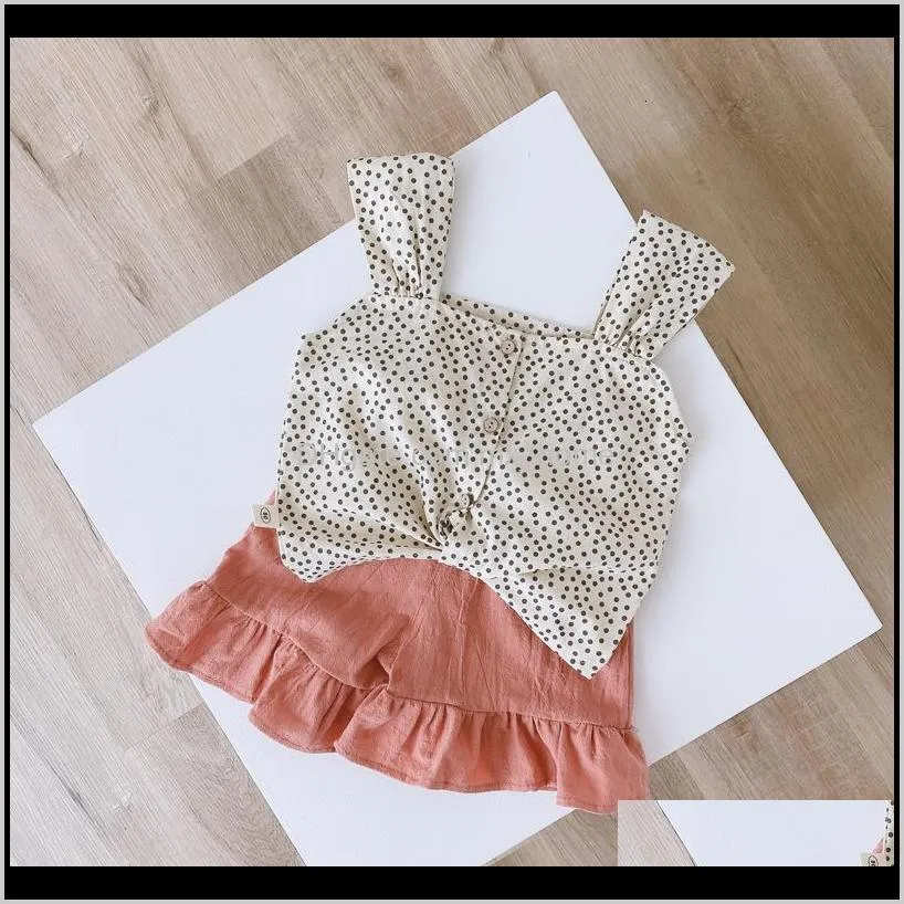 Clothing Baby Kids Maternity Drop Delivery 2021 Summer Of Ly Born Slings Top Ruffled Shorts Suit For Child Girls Baby Childrens Clothes Birth