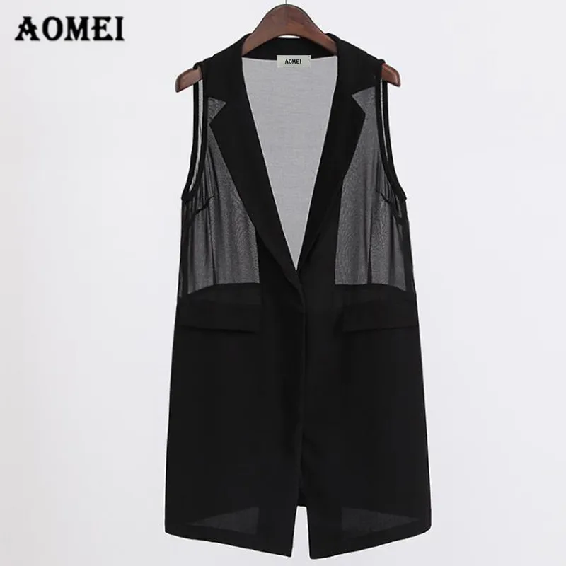 Women Vest Office Lady Coat Sleeveless Vests Waistcoat Colete Jacket Patchwork Outwear Wear to Work V Neck Casual Fashion 210416