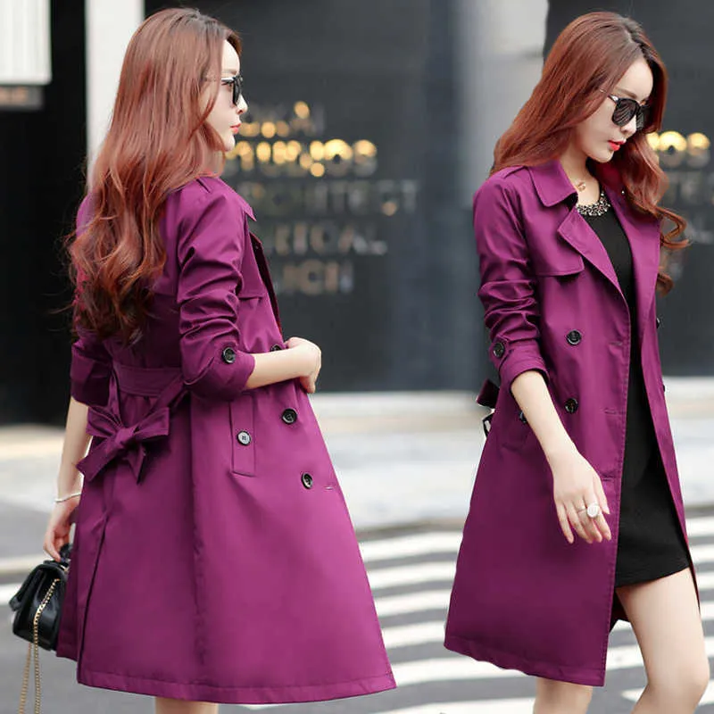 Womens Slim Fit Double Breasted Fuchsia Trench Coat With Turn Down Collar  Spring Collection Plus Size 3XL 4XL From Dou01, $34.69