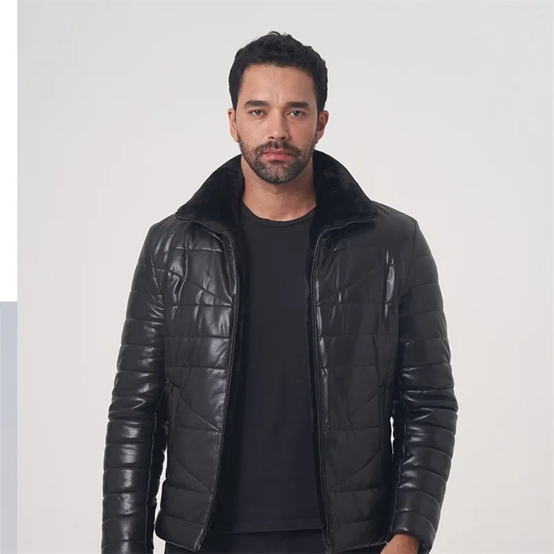 Leather Clothing Men's Leather Coat Male Fashion Winter Leather Jacket Coat Man High-Quality Brand Apparel OGMANDO1706 220124