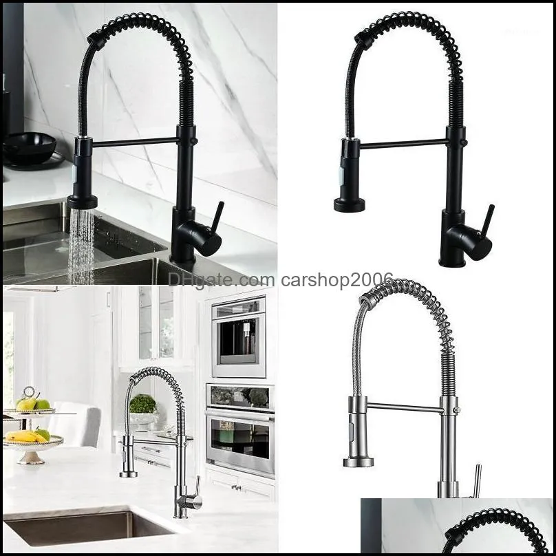 Bathroom Sink Faucets Pull Down Sprayer Single Handle Kitchen Faucet With Out Stainless Steel Touch Activated Brushed Nickel1