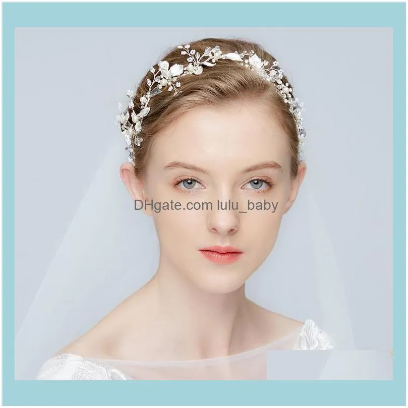 Hair Clips & Barrettes Bridal Vine Wedding Delights Headband With Painted Leaf Prom Dress Accessories Women Wreath