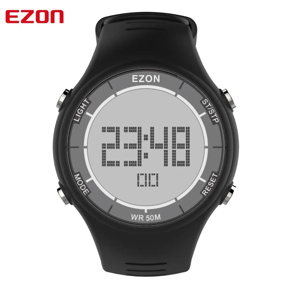 Мужские цифровые спортивные часы для наружного бега с будильником Stopwatch и таймером обратного отсчета 50 м водонепроницаемый