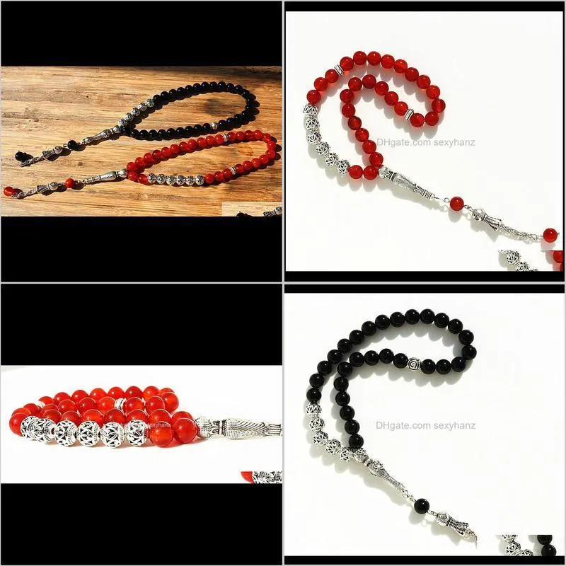 8mm natural stone bead 33 prayer beads islamic muslim tasbih mohammed rosary for women men