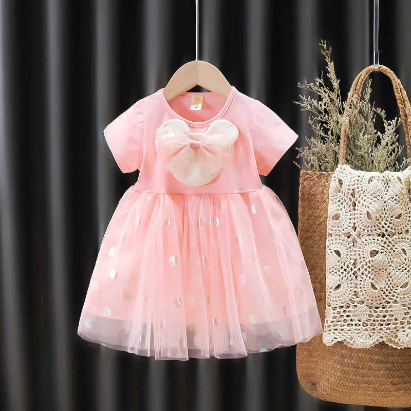 Sommer Baby Mädchen Kleidung Nette Kurzarm Kleid für Kleinkind Mädchen Kleidung Säuglings Baby Geburtstag Party Kleider 0-2 jahre Q0716