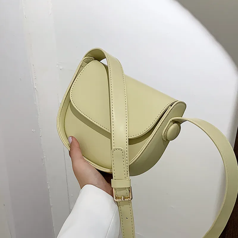 Sacs à bandoulière en cuir PU souple pour femmes, sacs à main simples à bandoulière, couleur unie, 2021