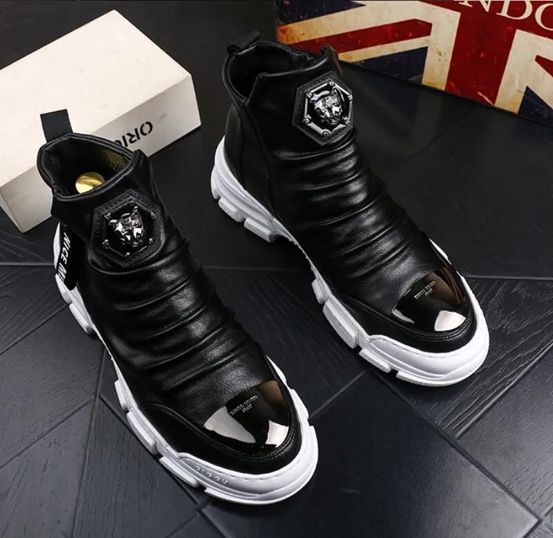 2021 New Casual Flat Shoe Makasin Men`s High Top Rock Hip Hop Mix Colors for Men b5