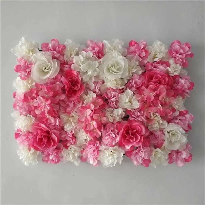 Panneau de fleurs décoratifs pour mur à la main avec soie artificielle Soik de mariage de mariage de noël décor de Noël 211101