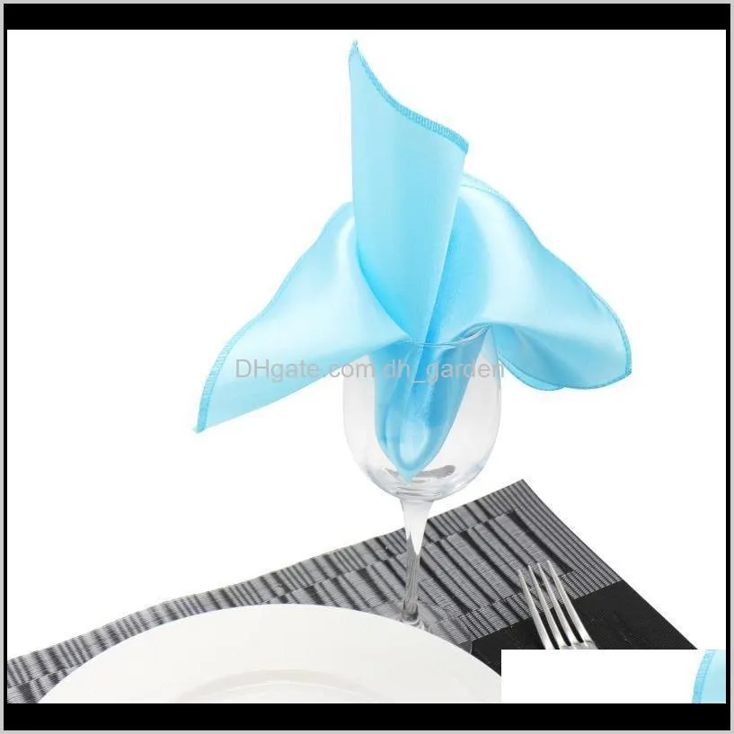 50pcs/lot 30cm table napkins satin fabric square handkerchief for birthday wedding party home hotel restaurant table decoration