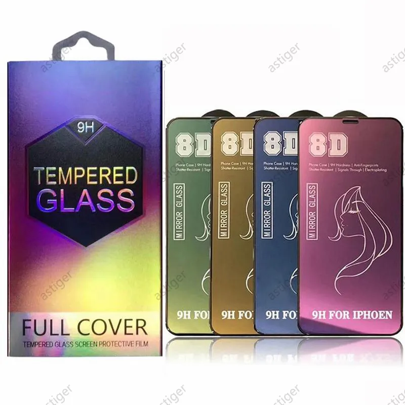 Screen Protector For iphone 14 13 12 MINI 11 Pro XS MAX XR 8 7 6 Plus Mirror Beauty Tempered Glass With Retail Package