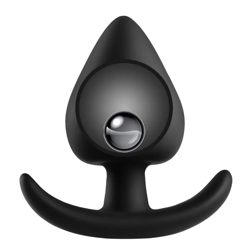 Silicone Anal Plug Metal Ball Inside Butt Plug Anus Beads Expansion Stimulator Massage Sex Toys For Woman Men Gay Intimate Goods X0401