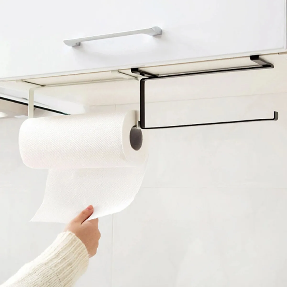 Doors Cabinet Roll Paper Holder Kitchen Towel Hook Wardrobe Towel Rack