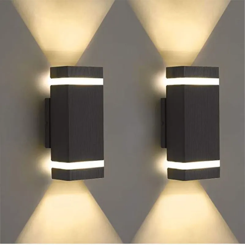 Açık duvar lambası mat siyah açık havada sundurma lambaları ev su geçirmez dış ışık avlu garaj için uygun