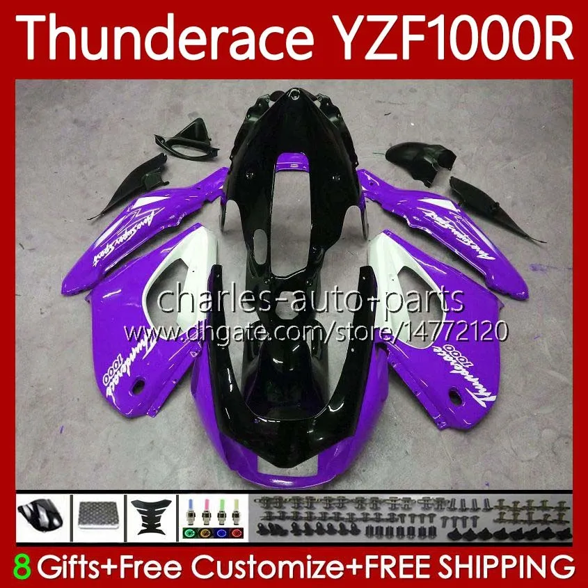 Kit carrosserie pour YAMAHA Thunderace YZF 1000 R violet chaud 1000R YZF1000R 96-07 87No.108 YZF-1000R 96 03 04 05 06 07 YZF1000-R 1996 1997 1998 1999 2000 2001 2002 20 07 Carénage