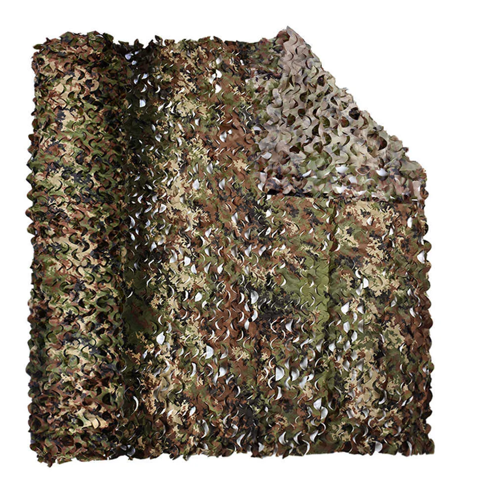 Camouflage Net 2 * 2 3 4 5 6 7 8 10 Mesh Camo Netting Camouflage Shade Awning Bulk Roll Jakt Solskydd Camping Fotografera Jakt Y0706