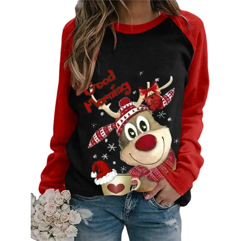 Damesblouses Shirts Dames Trui Winter Lange Mouw Kerst Cartoons Homesuit Vrouw Truien Mode Trek Femme Tops