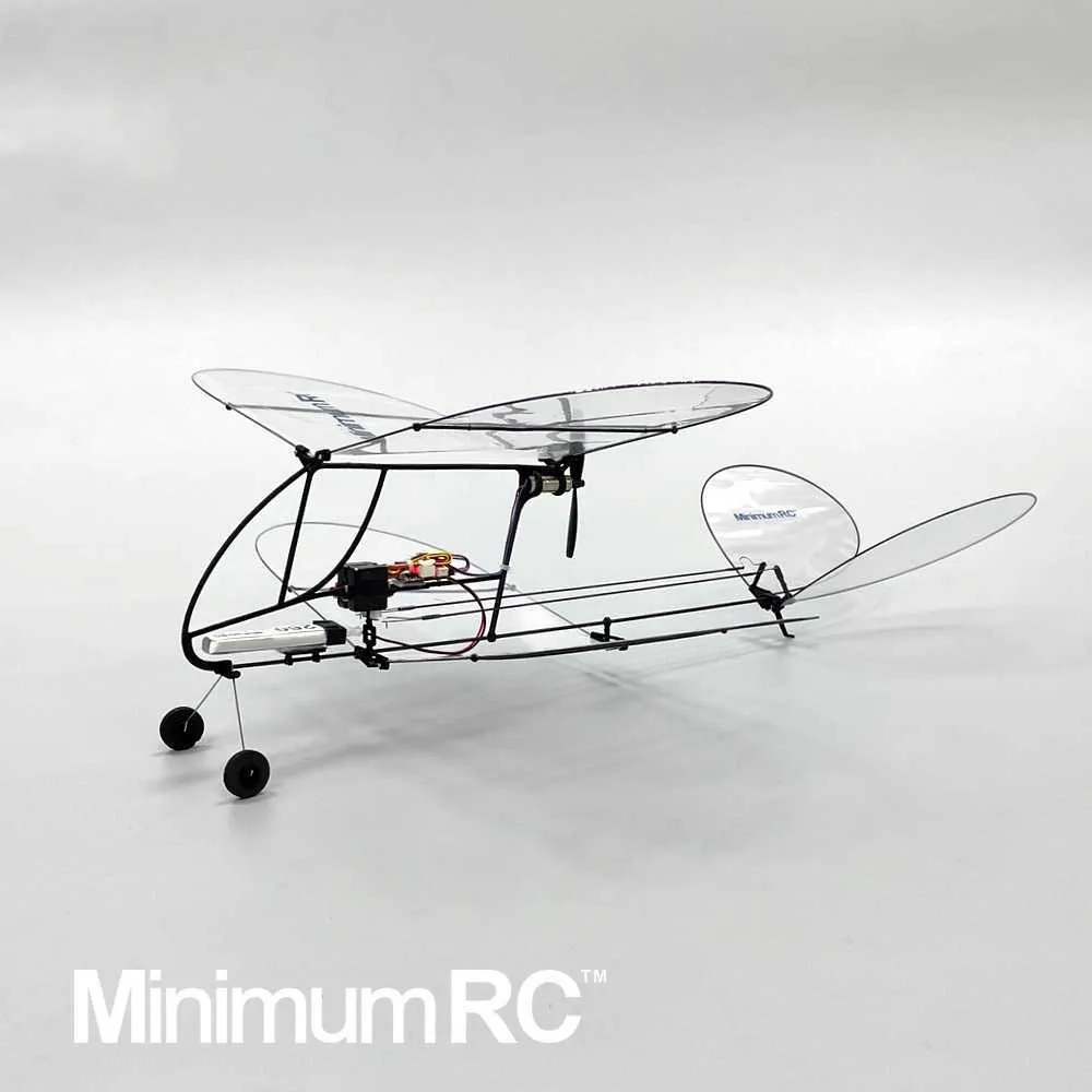 Crevettes minimumrc V2 Biplan Ultra-Light Aircraft en fibre de carbone Remote contrôle planeur intérieur aile fixe modèle à trois voies Avion 211026