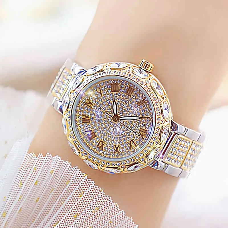 Mode Armband Horloges Rvs Rhinestone Crystal Dames Quartz Horloge Vrouwen Jurk Klok Dropshiping Montre Femme