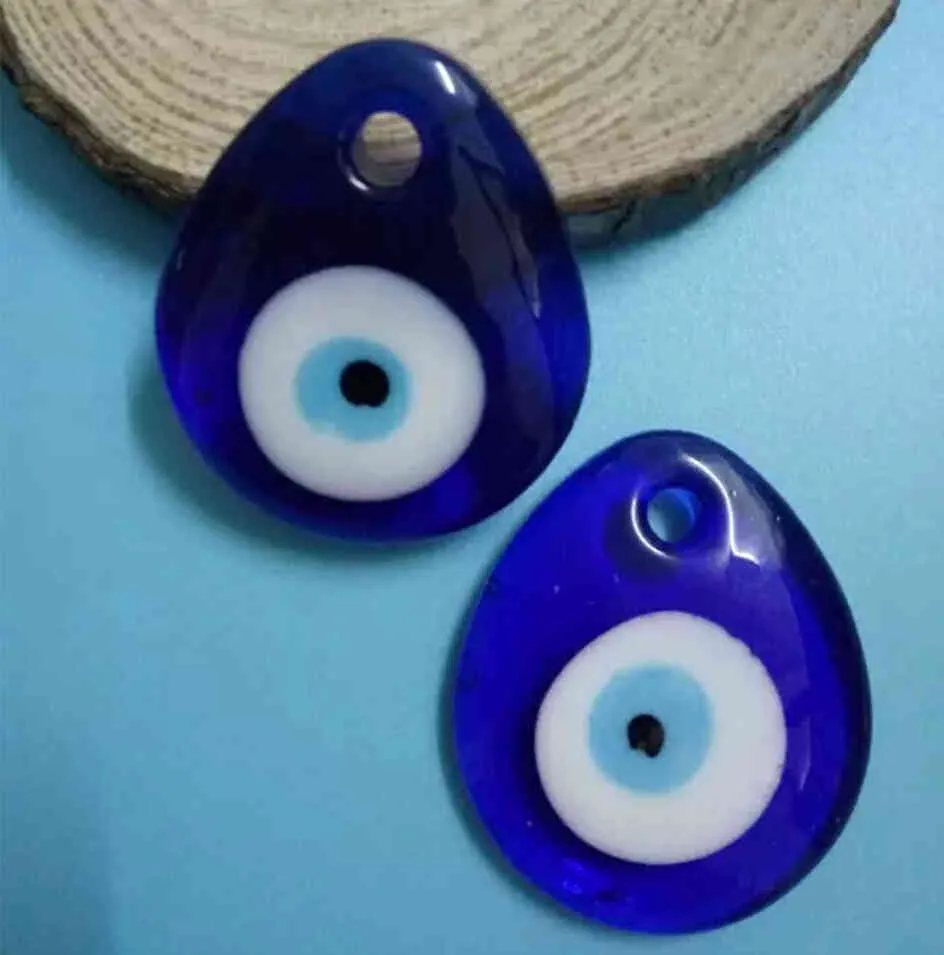 35*30mm Lucky Evil Eye Turkish Greek Drop shape Glass Religion Amulet Charm Jewelry Accessories Necklace&Pendant Fashion Gift