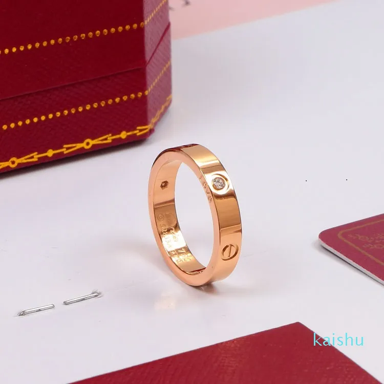 Anillo de los amantes del diseñador de la marca de boda de acero de titanio para las mujeres Anillos de compromiso de zirconia de lujo para hombres Regalos de joyería PS8401 CZ Moda A288N