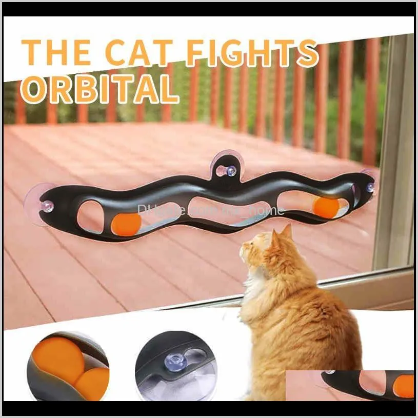 cat toys interactive track ball toy cat practical window suction cup track ball play tunnel pet toys pet accessories