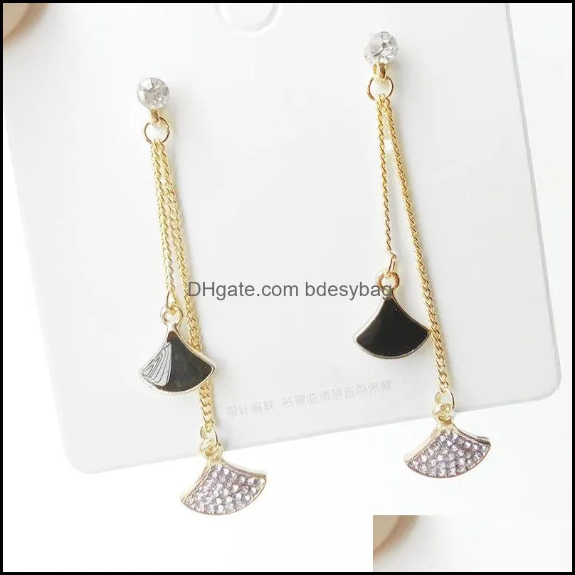 Stud JewelryStud Sweet Girl Earrings Fashion Super Fairy Ladies Wild Slim Thin Fan-Faned Tassel Long Groothandel Drop Delivery 2021 Lia6h