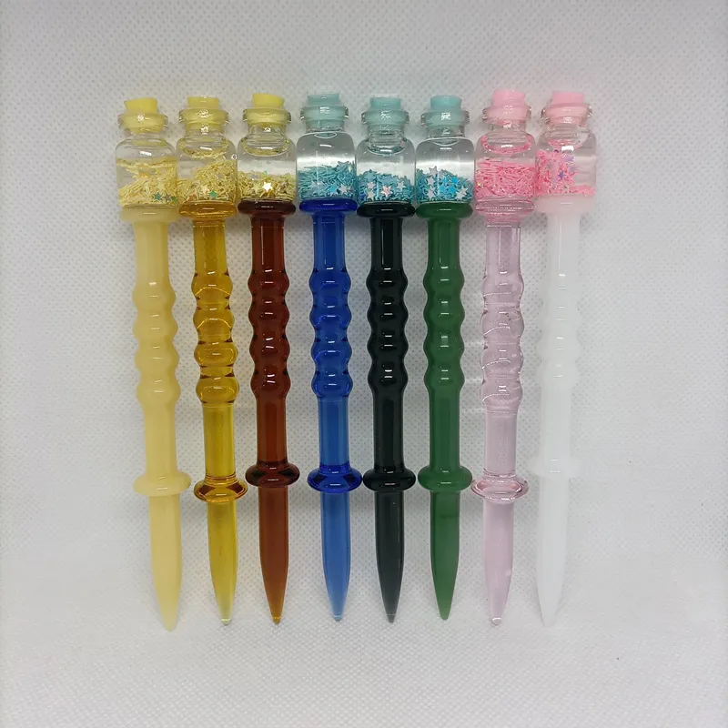 DHL Gekleurde Glas Wax Dabber Tool 5.5 inch Lengte Roken DAB Rigs Stick Carving Dry Herb Tabakspijkers voor Water Bong Banger