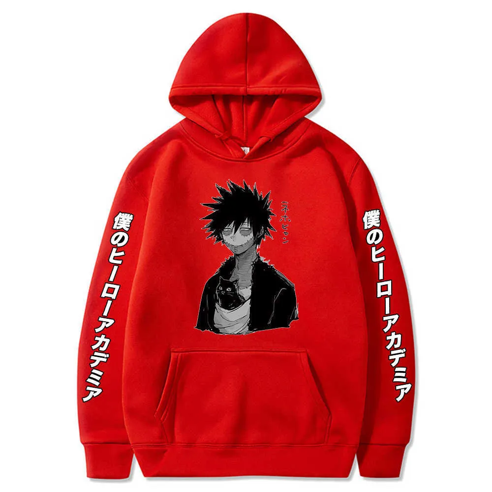 Mój bohater Academia Hoodie Mężczyźni Cute Dabi Drukowane bluzy męskie Bluzy graficzne Topy Y0803