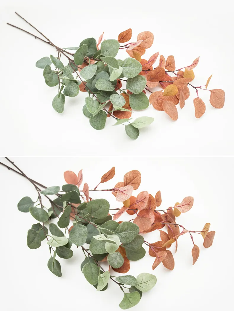 JAROWN Artificial Autumn Eucalyptus Money Leaf Tree Branch Home Decor Wedding Simulation Bouquet Accessories DIY Decoration (6)