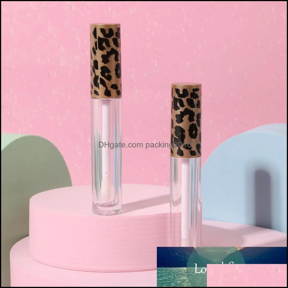 1PC Empty Leopard Print Lip Glaze Tube 3ml Refillable Lip Gloss Bottle DIY Empty Lip Oil Tube Container Makeup Tool Round New