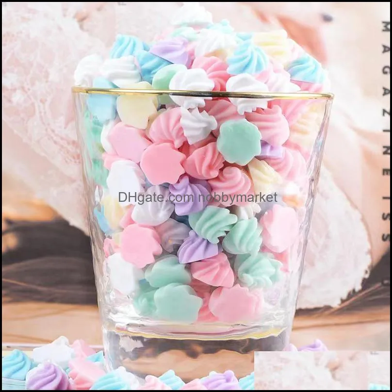 50 PCs 3D Resin Components Simulation Cream Cabochon Cute Cotton Candy Cream Charms For DIY Necklace Pendant Jewlery Findings Phone