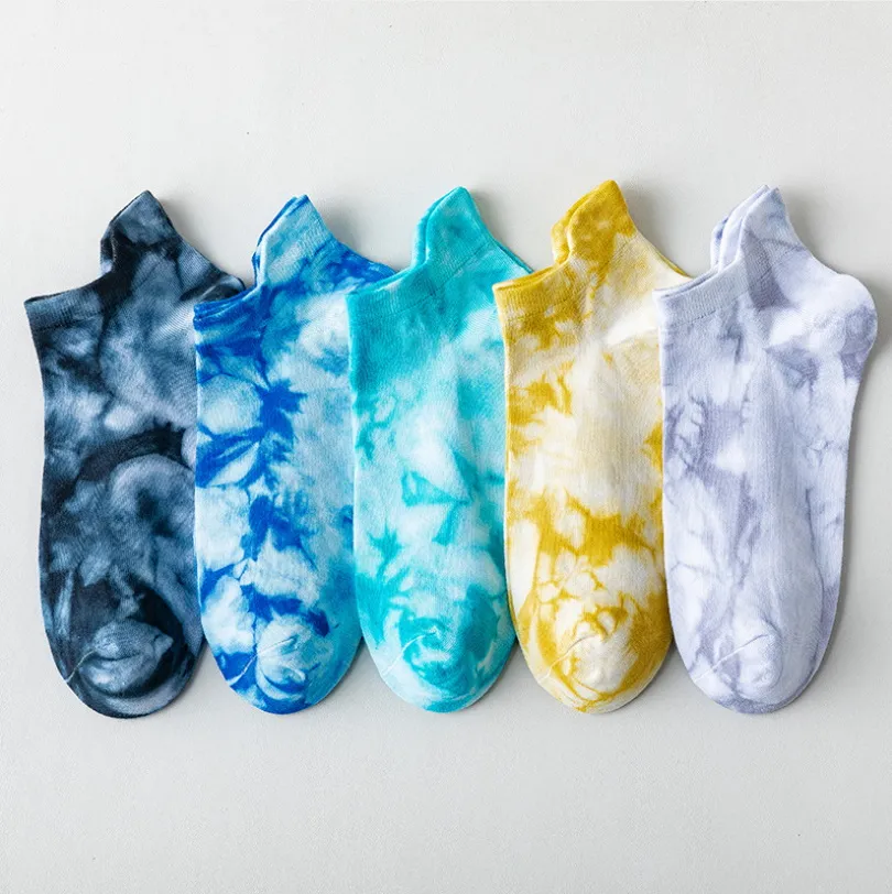 Neue frauen Socken Set Tie-dye Boot Socken Trend Sport Stil Harajuku Paar Baumwolle Knöchel Socke Straße Hip-Hop männer Socke