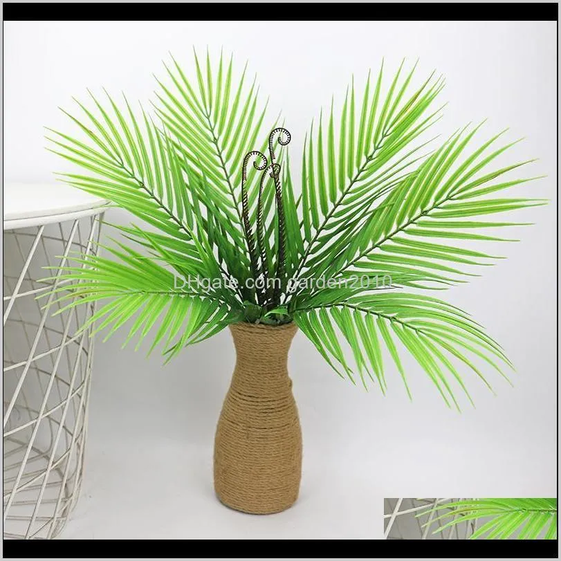 artificial palm tree green leaf plants plastic potted bonsai leaves garden home wedding table ornaments decoration