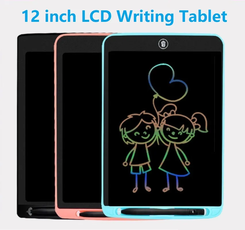 12 inch colorful LCD Drawing Board Simplicity Graphic Handwriting Pads with Pen