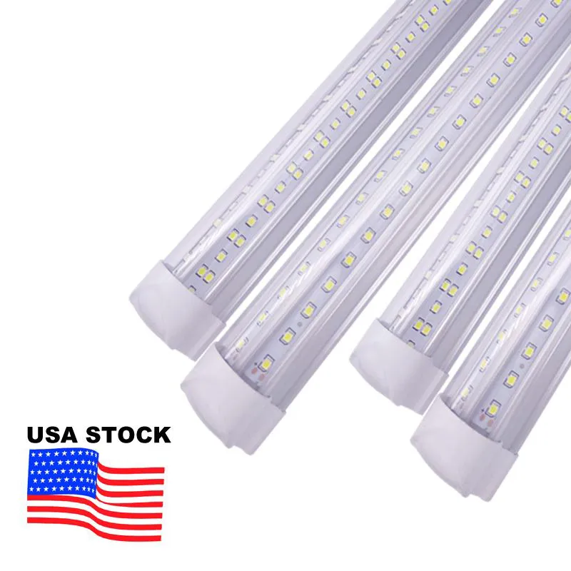 T8 8Ft 72 Watt Integrated Tube Light V Shape LED Tubes 8 Foot Cooler Door Freezer Shop Lights Stock in Los Angeles and New Jersey USALIGHT