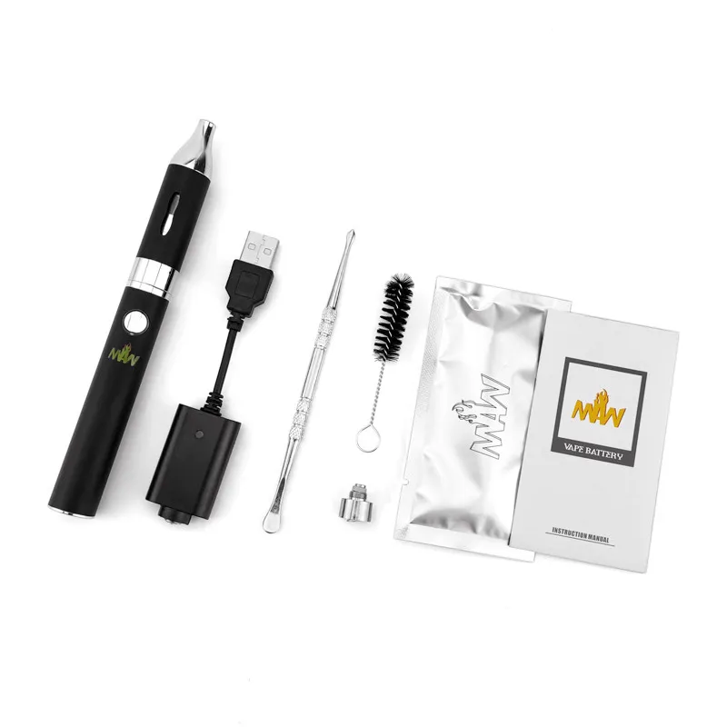 2-in-1 Kit 1300mAh Wax Vaporizer Dry Herb Battery With Herbal & Wax Atomizer Electric Dab Rig Dabber Electronic Cigarette
