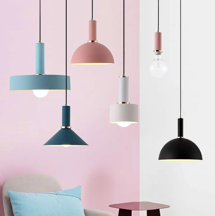 Noordse loft hanglampen E27 LED Modern Creative Hanging Lamp Design Diy voor slaapkamer woonkamer keuken restaurant armaturen