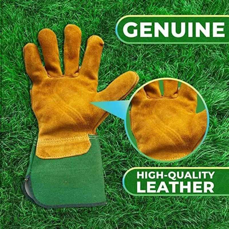 Disposable Gloves 1 Pair Leather Gardening Ladies Mens Thorn Proof Thick Work Gauntlets Heavy Duty Warm Winter Durable