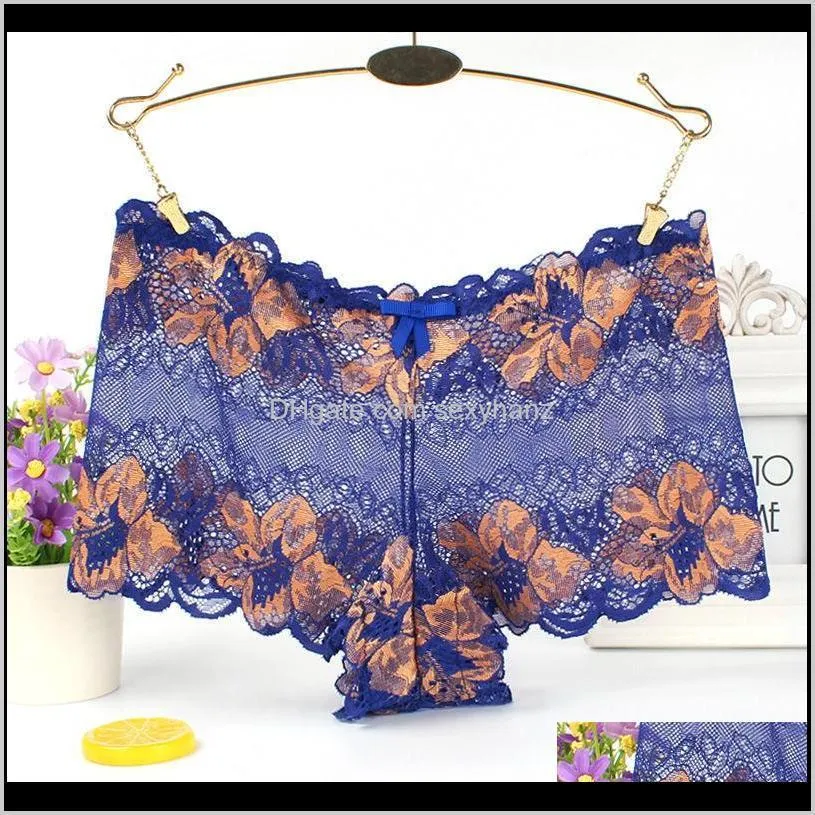 75-250 jin plus-sized sexy lace printed boxercolor matching rosepattern cotton crotch girl`sunderwear sexypanties womens fashion