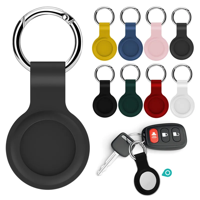 Airtag case For Apple Airtags Liquid Silicone Protective Sleeve For Apple Locator Tracker Anti-lost Device Keychain Protective S