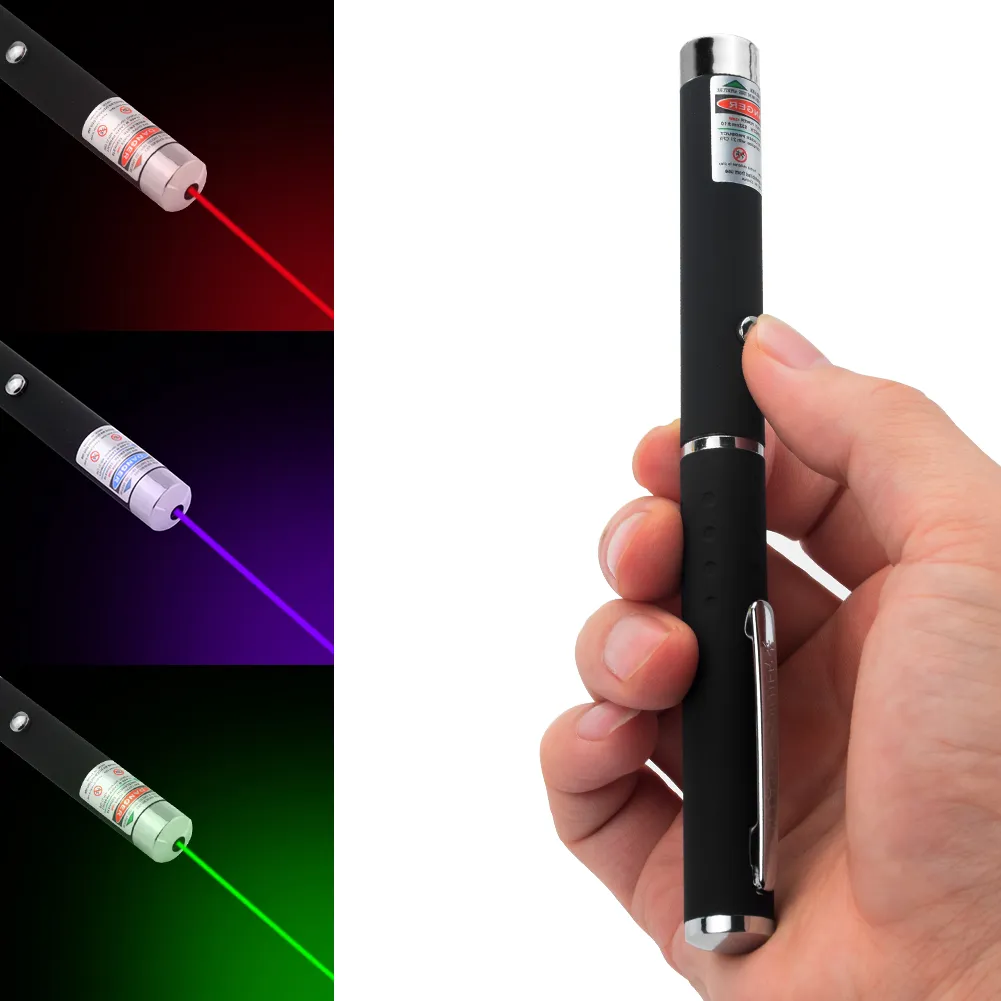 Green Blue-Violet Red Laser Sight Laser Light 532nm 405nm 650nm 5MW Högeffektenhet Lazer Laser Pen 2*AAA Batteri Powered